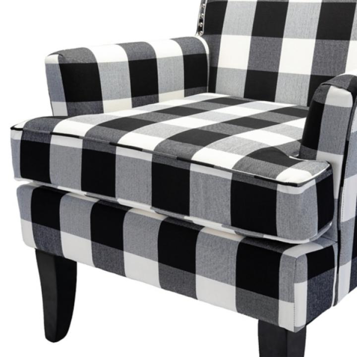 Black and White Buffalo Check Armchair