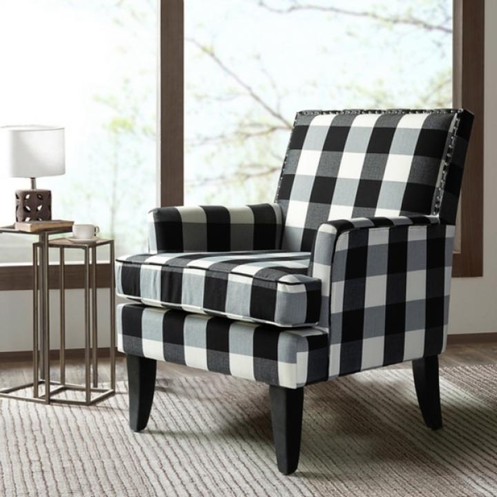 Black and White Buffalo Check Armchair