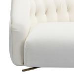 Ivory Velvet Tufted Golden Leg Swivel Office Chair
