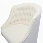 Ivory Velvet Tufted Golden Leg Swivel Office Chair