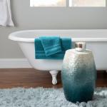 Blue Ombre Mosaic Capiz Shell Drum End Table