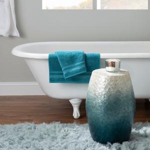 Blue Ombre Mosaic Capiz Shell Drum End Table