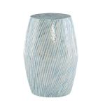 Blue Ombre Mosaic Capiz Shell Drum End Table