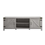 Stone Gray Barn Door TV Stand