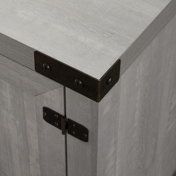 Stone Gray Barn Door TV Stand