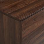 Walnut Mid-Century Modern Glass Shelf TV Stand