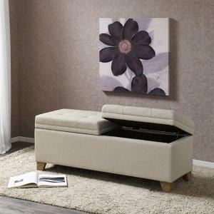 Neutral Split Seat Jackson Storage Bench