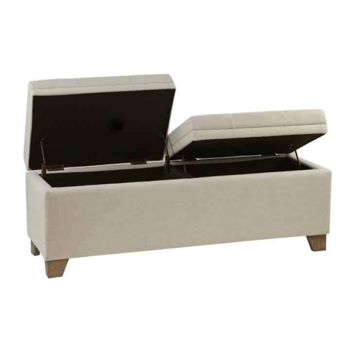 Neutral Split Seat Jackson Storage Bench