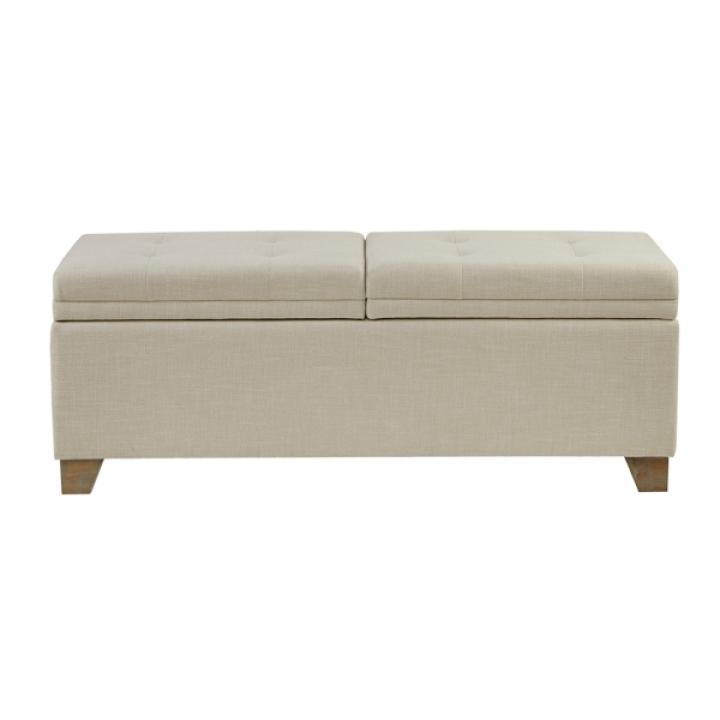 Neutral Split Seat Jackson Storage Bench