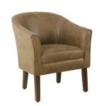 Brown Faux Leather Accent Chair