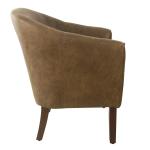 Brown Faux Leather Accent Chair