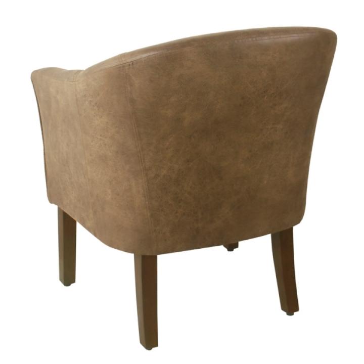 Brown Faux Leather Accent Chair