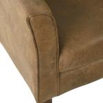 Brown Faux Leather Accent Chair