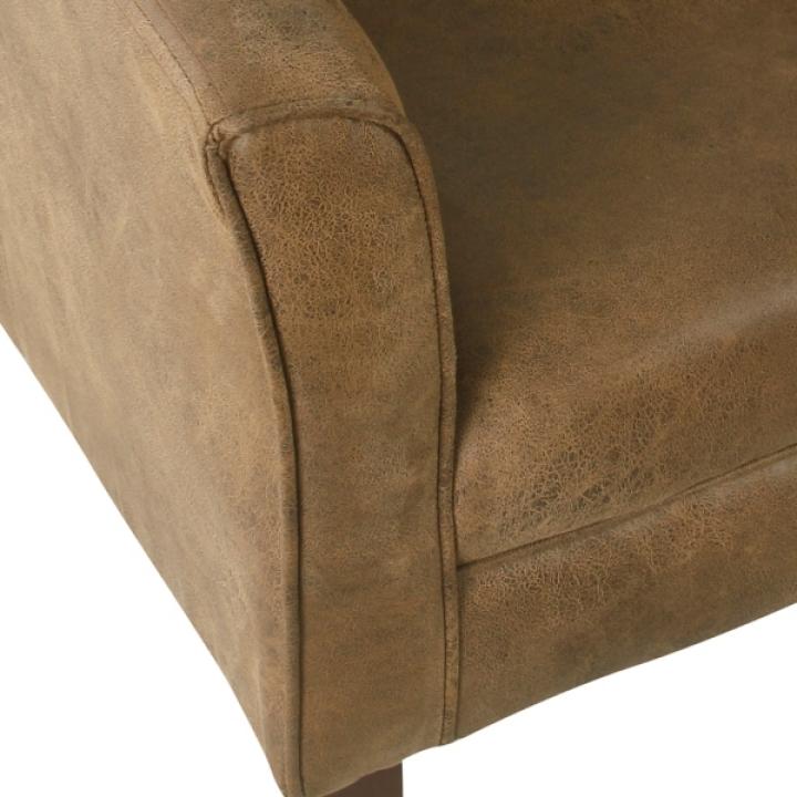 Brown Faux Leather Accent Chair