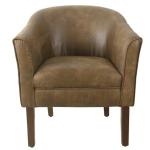 Brown Faux Leather Accent Chair