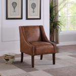 Vintage Faux Leather Swoop Accent Chair