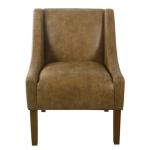 Vintage Faux Leather Swoop Accent Chair
