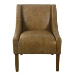 Vintage Faux Leather Swoop Accent Chair