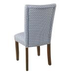 Blue Chevron Highback Dining Chairs, Set of 2