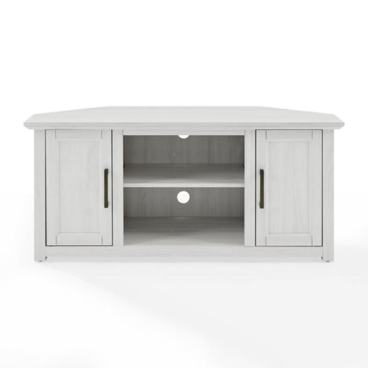 Rustic White Katy-Corner TV Stand