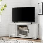 Rustic White Katy-Corner TV Stand