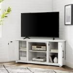 Rustic White Katy-Corner TV Stand