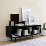 Black Modern Wood Console Table, 60 in.