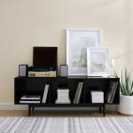 Black Modern Wood Console Table, 60 in.