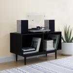 Black Modern Wood Console Table, 40 in.