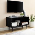 Black Modern Wood Console Table, 40 in.