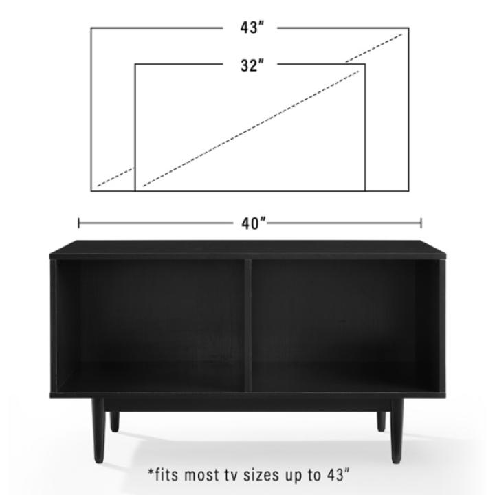 Black Modern Wood Console Table, 40 in.