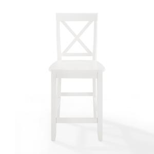 White X-Back Farmhouse Counter Stools, Set of 2