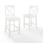 White X-Back Farmhouse Counter Stools, Set of 2