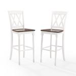 Shelly Classic White Bar Stools, Set of 2