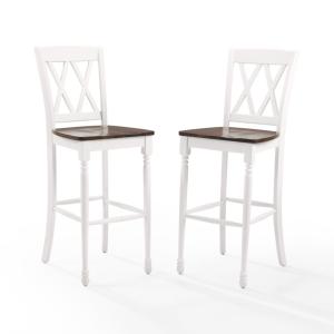Shelly Classic White Bar Stools, Set of 2
