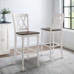 Shelly Classic White Bar Stools, Set of 2