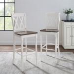 Shelly Classic White Bar Stools, Set of 2