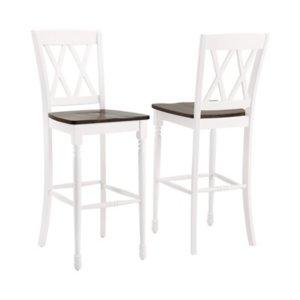 Shelly Classic White Bar Stools, Set of 2
