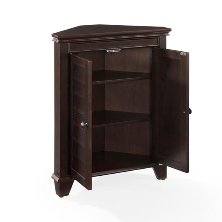 Nikki Dark Brown Wooden Corner Cabinet