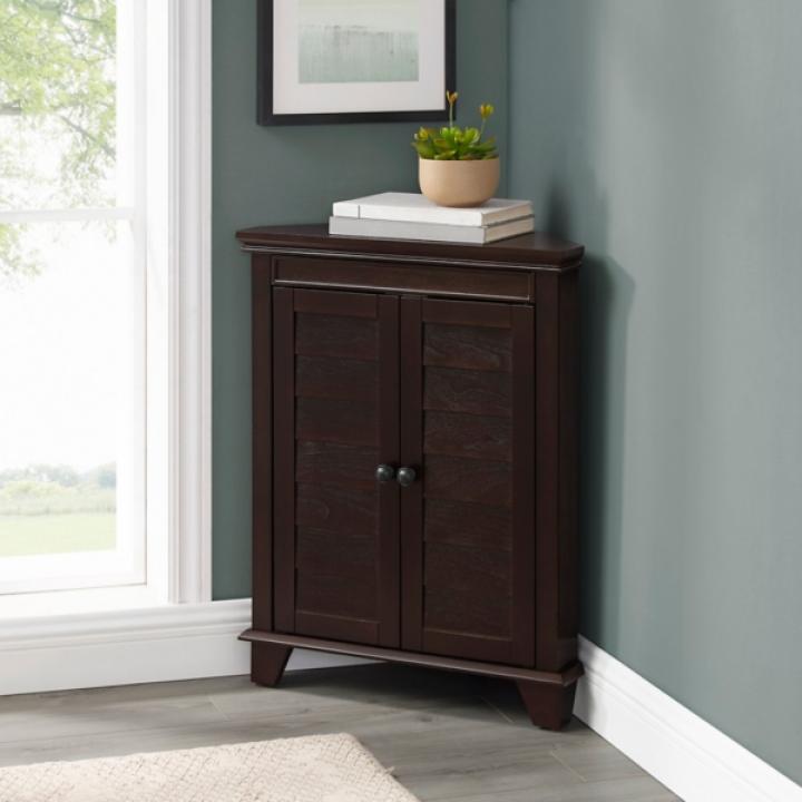 Nikki Dark Brown Wooden Corner Cabinet