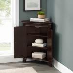 Nikki Dark Brown Wooden Corner Cabinet