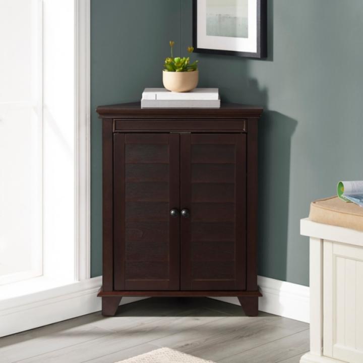 Nikki Dark Brown Wooden Corner Cabinet