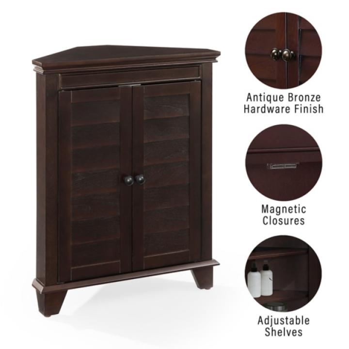 Nikki Dark Brown Wooden Corner Cabinet