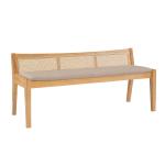 Natural Woven Rattan Back Minimalist Bench