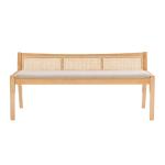 Natural Woven Rattan Back Minimalist Bench