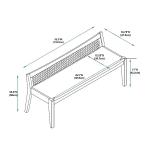 Natural Woven Rattan Back Minimalist Bench