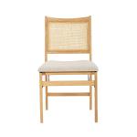 Folding Rattan Cane Back Cushioned Chair