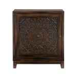 Dark Chestnut Medallion Carved Cabinet