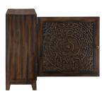 Dark Chestnut Medallion Carved Cabinet