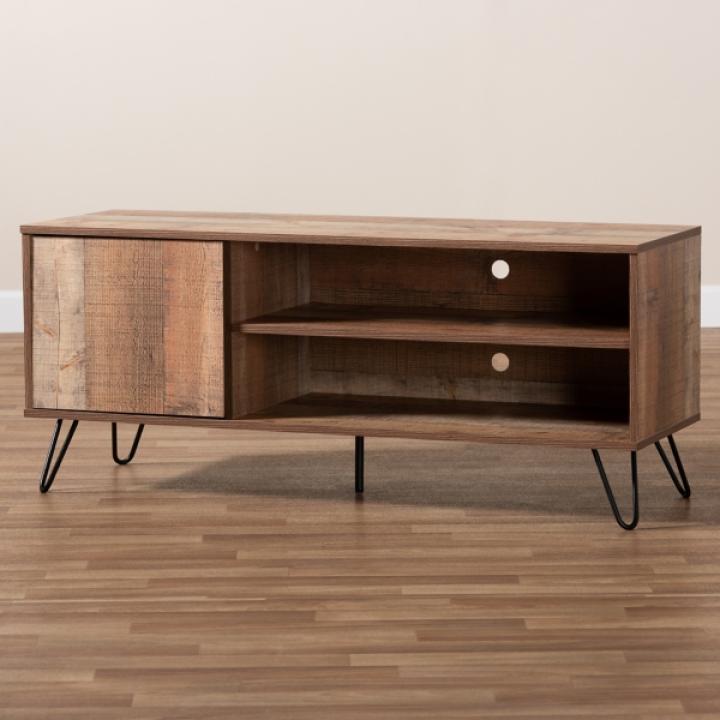 Rustic Oak Wood TV Stand